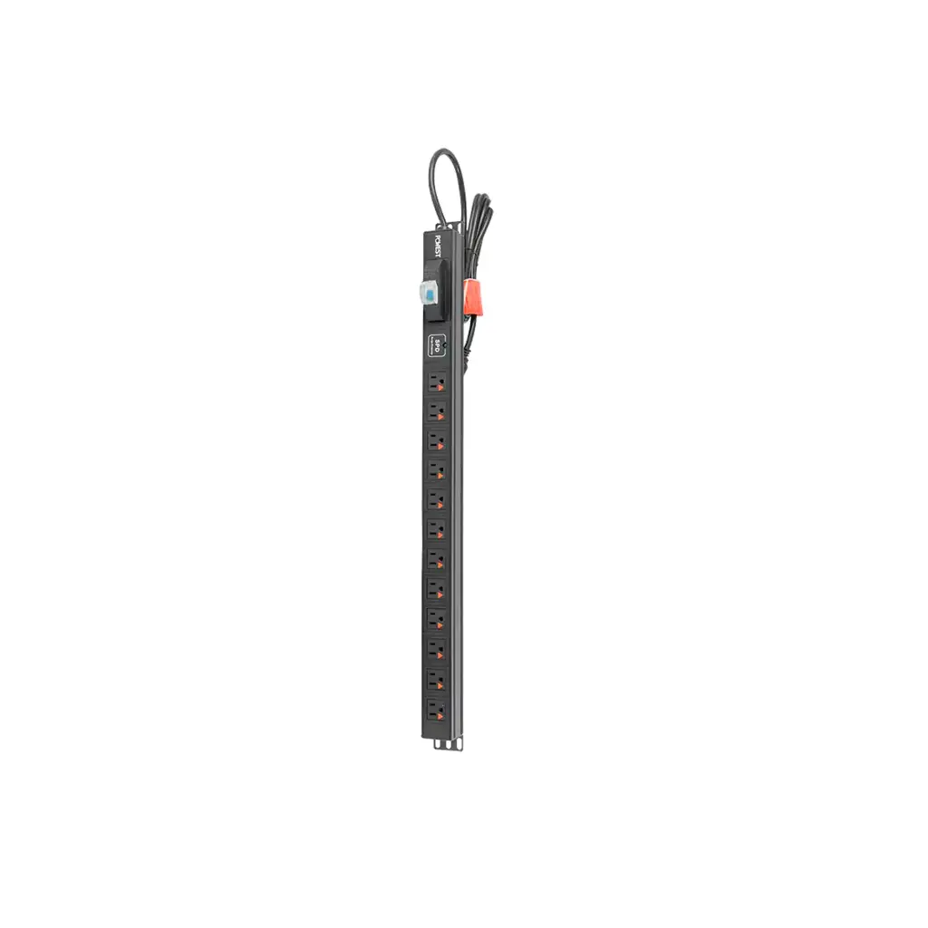 NMULT-2290 | MULTITOMA TIERRA AISLADO 12 SALIDAS RACK PDU VERTICAL