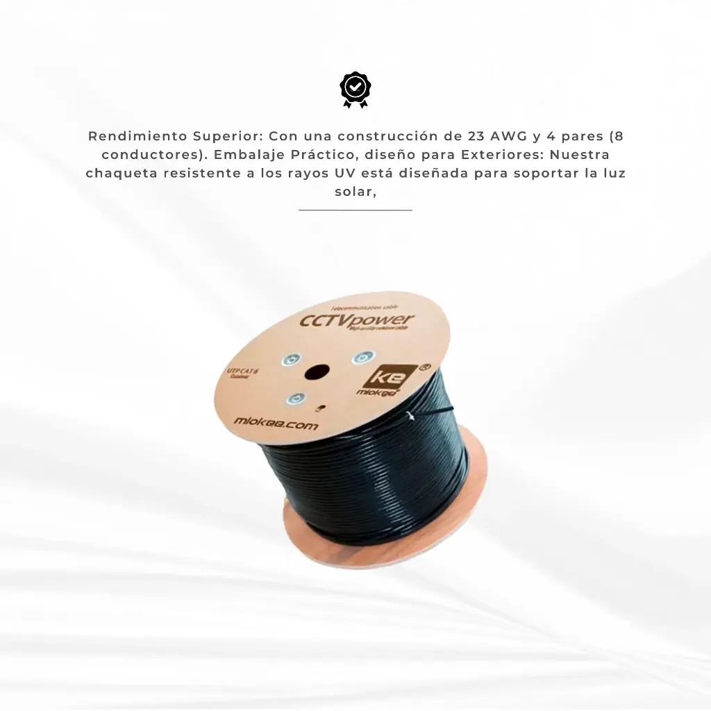 MIOKEE | CABLE CAT6 UTP 305 BLACK OUTDOOR MIOKEE